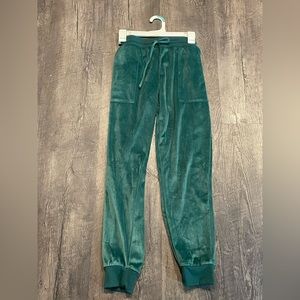 Stars Above Womens Green Velour Track Jogging Pants - S